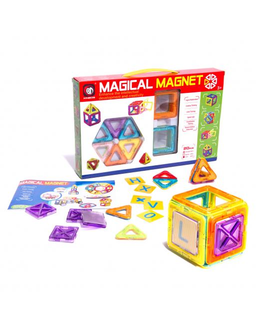 Klocki magnetyczne kolorowe MAGICAL MAGNET 20SZT