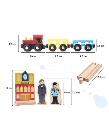 Kolejka drewniana pociąg tor samochodowy + 70el