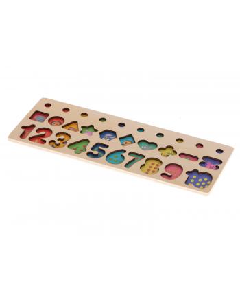 Liczydło drewniane sorter cyfry montessori 3w1 13x36cm