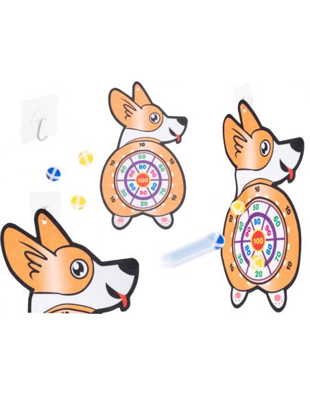 Gra na rzepy dart bezpieczne rzutki tarcza corgi