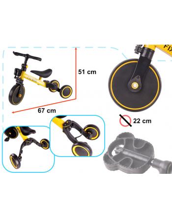 Rowerek Trike Fix Mini biegowy trójkołowy 3w1 z pedałami żółty