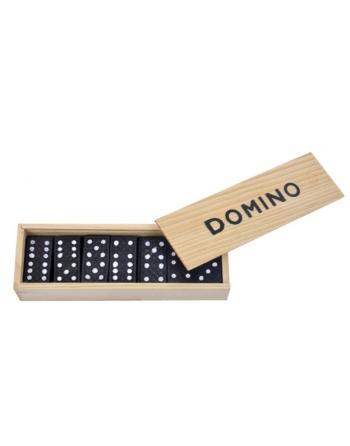 Domino drewniane klocki gra rodzinna + pudełko